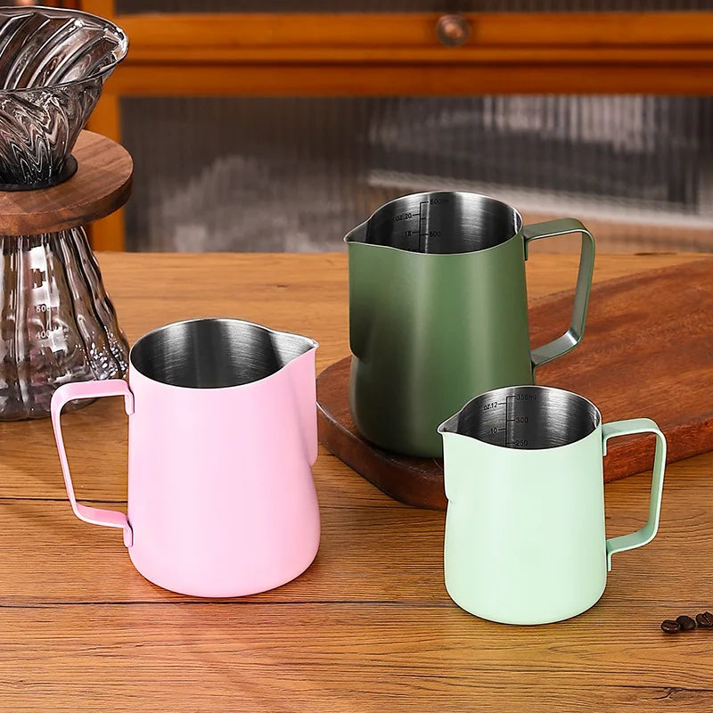 WUWANLI Stainless Steel Milk Frothing Pitcher &ndash; Precision Measurement for Perfect Latte Art
