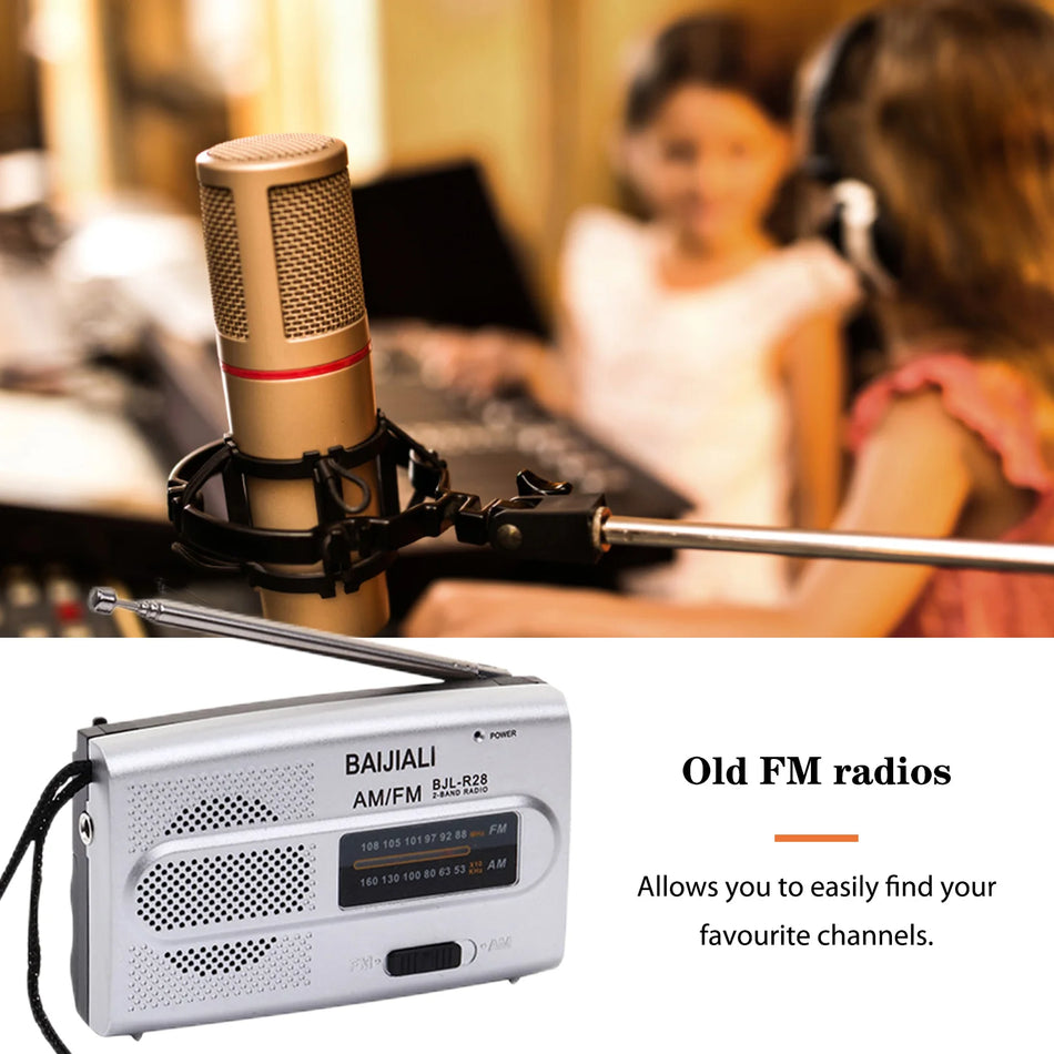 Mini Retro AM FM Radio Geheugenfunctie Handheld Speaker