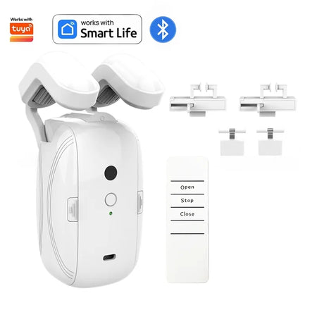 Smart Automatic Curtain Opener, Remote Control With App/Timer/Voice, with T/U/Rome Rod ,WiFi Bluetooth Automatic Light Sensor 1pc 3in1 BLE