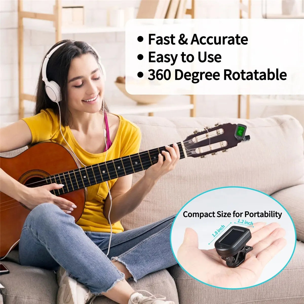Guitar Tuner For All Instruments &ndash; Clip On Convenience