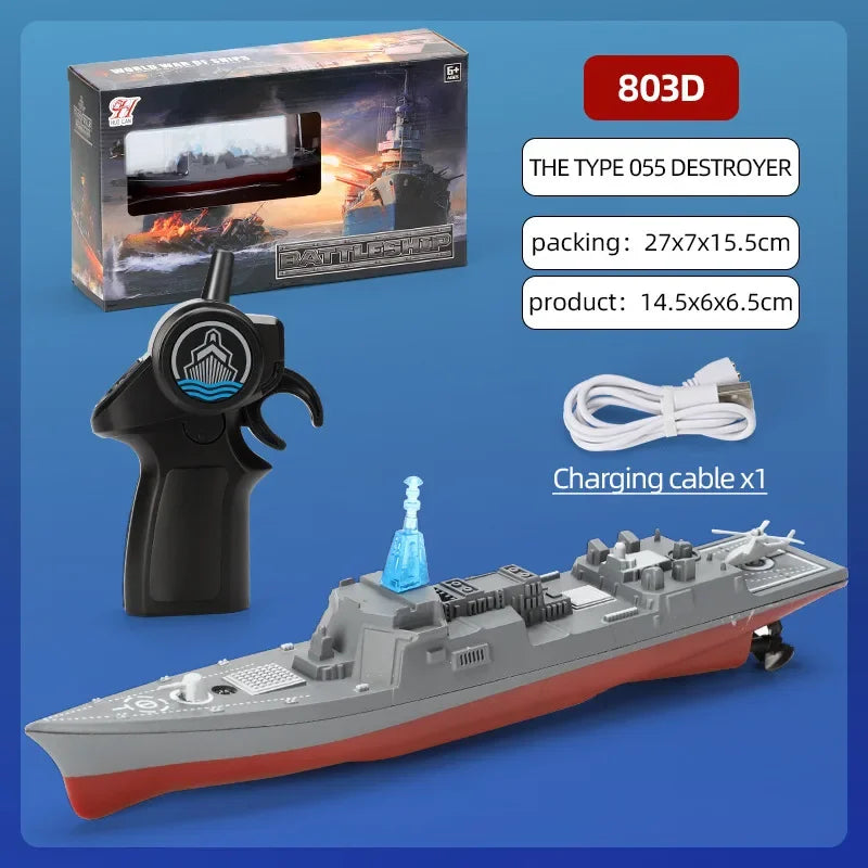 RC Warship Model Boat &ndash; High-Speed Remote Control Battleship 803D