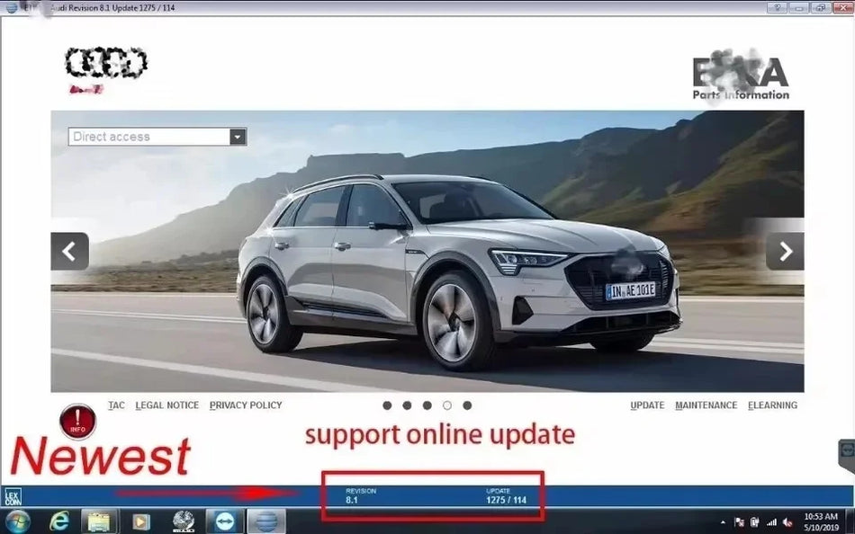 Software de reparare pentru Audi VW Elsawin 6.0 cu catalog de piese ETKA 8.3