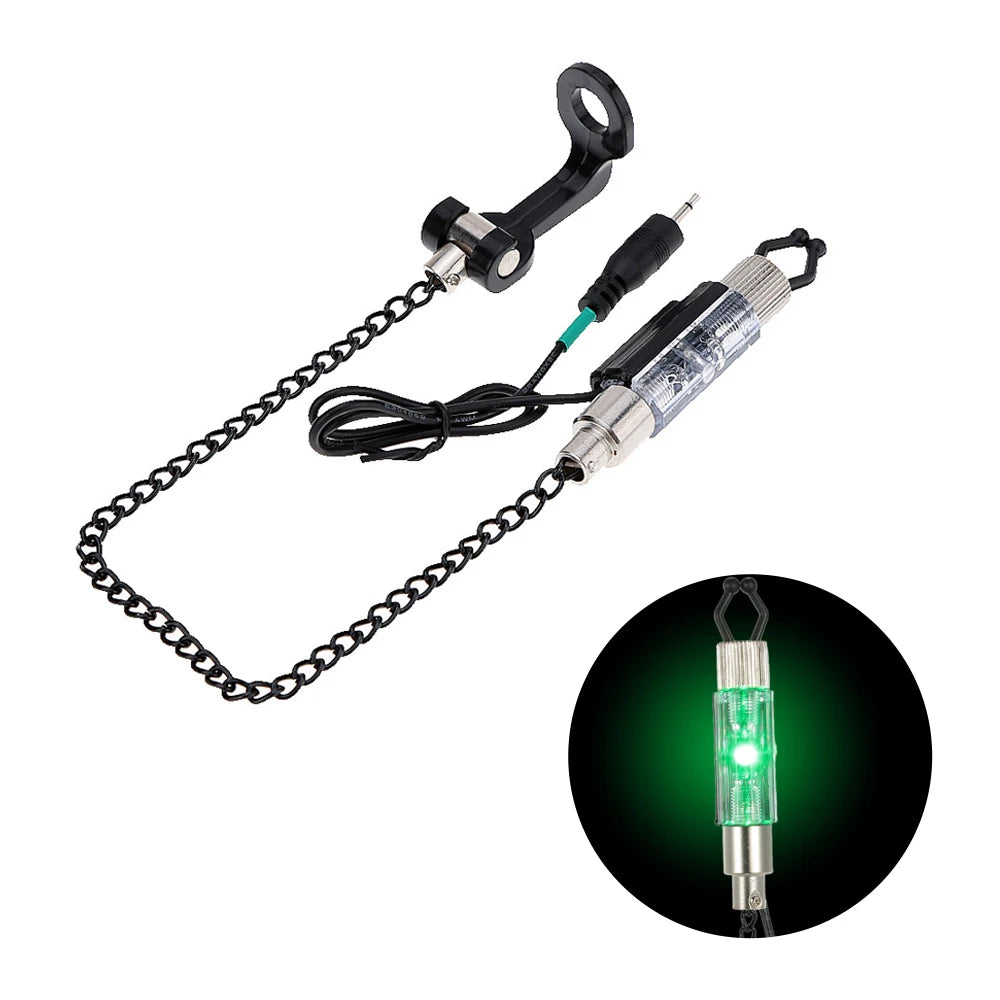 Iron Fishing Bite Alarm Chain Swinger &ndash; LED Indicator green