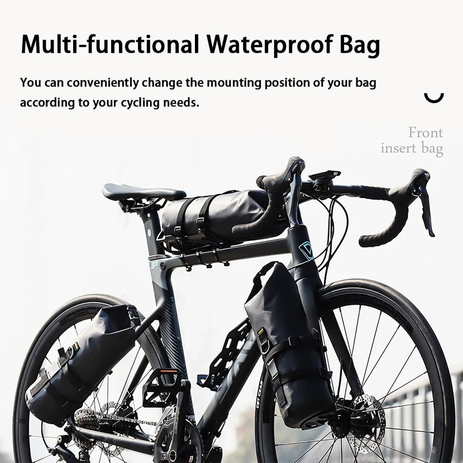 Portable Waterproof Bicycle Fork Bag 5L With Front Frame Mount