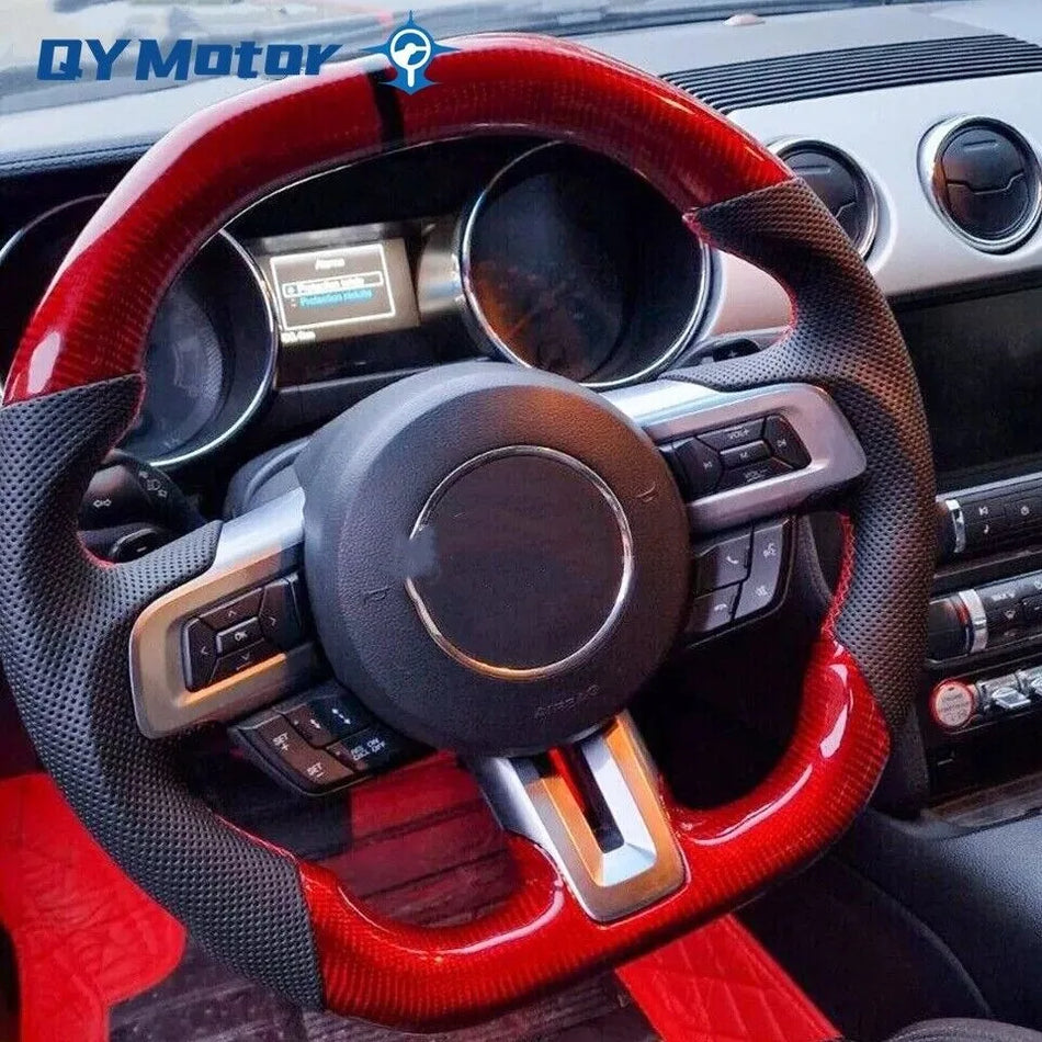 Ford Mustang GT Steering Wheel With Real Carbon Fiber And Perforated Leather