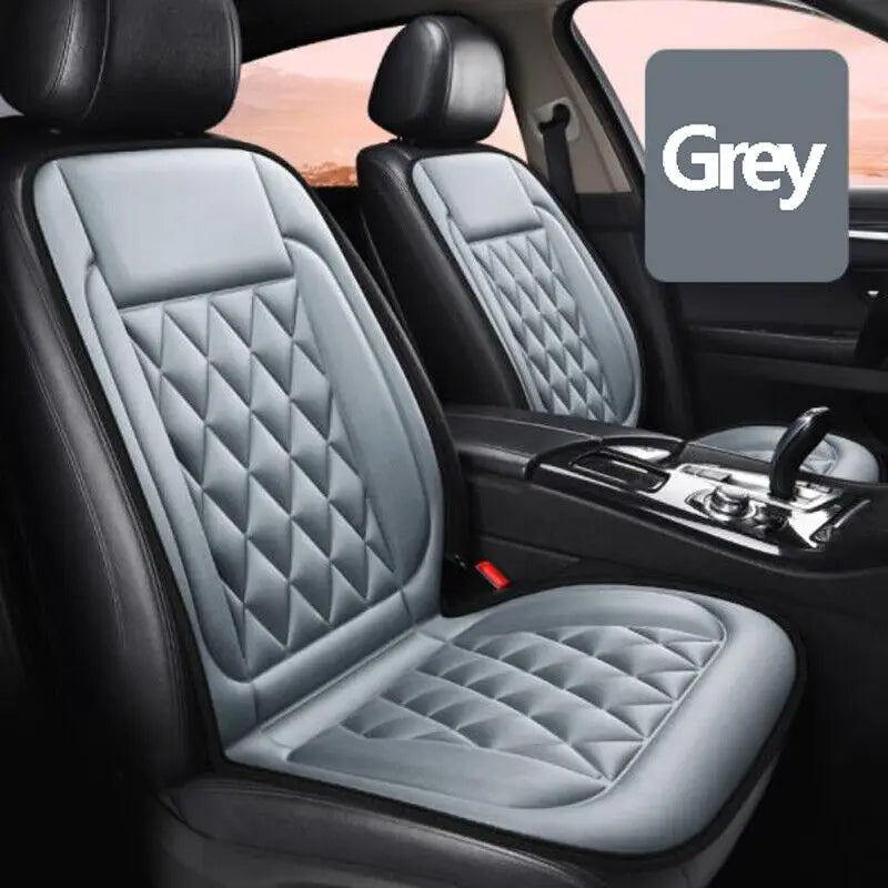 2PCS 12V Heated Car Seat Covers with Rapid Heating &amp; Temperature Control Gray 2PCS