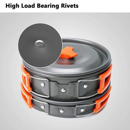 Camping Cookware Set Portable Kit &ndash; 4-Person Capacity