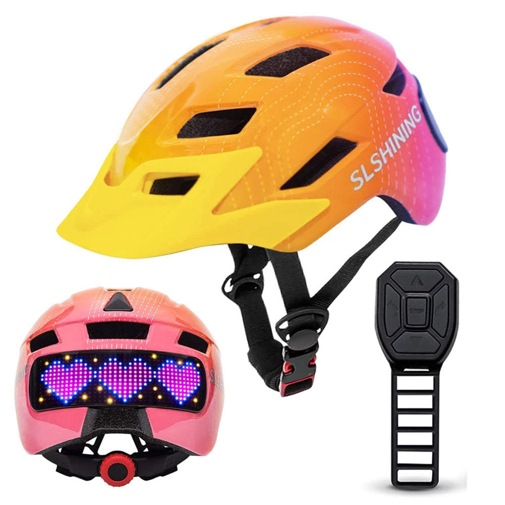 Smart LED Kids Cycling Helmet for Safety and Fun SL030-Orange / S