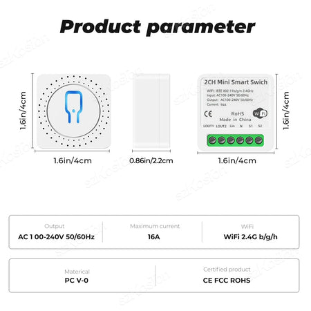 Tuya WiFi Smart Switch 16A - Remote Control &amp; Voice Activation Module