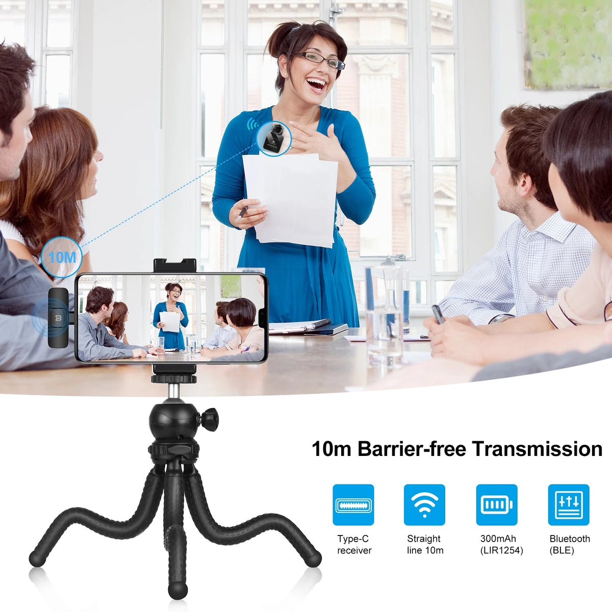 PULUZ 2.4G Wireless Lavalier Microphone for High-Fidelity Recording