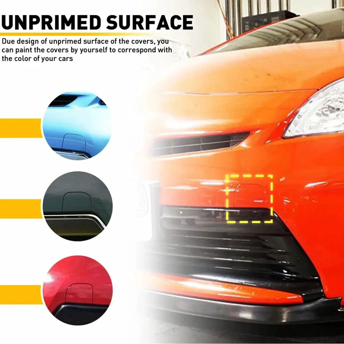 2pcs Front Bumper Tow Hook Cover Left Right 52128-47907 For Toyota Prius XW30 2012-2015 Eye Towing Cap Trailer Hole by InterCyprus Trading Ltd