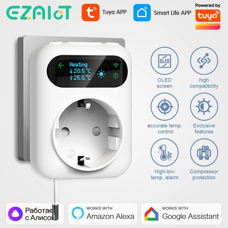 Smart WiFi Socket Thermostat &ndash; Alexa Google Home Compatible