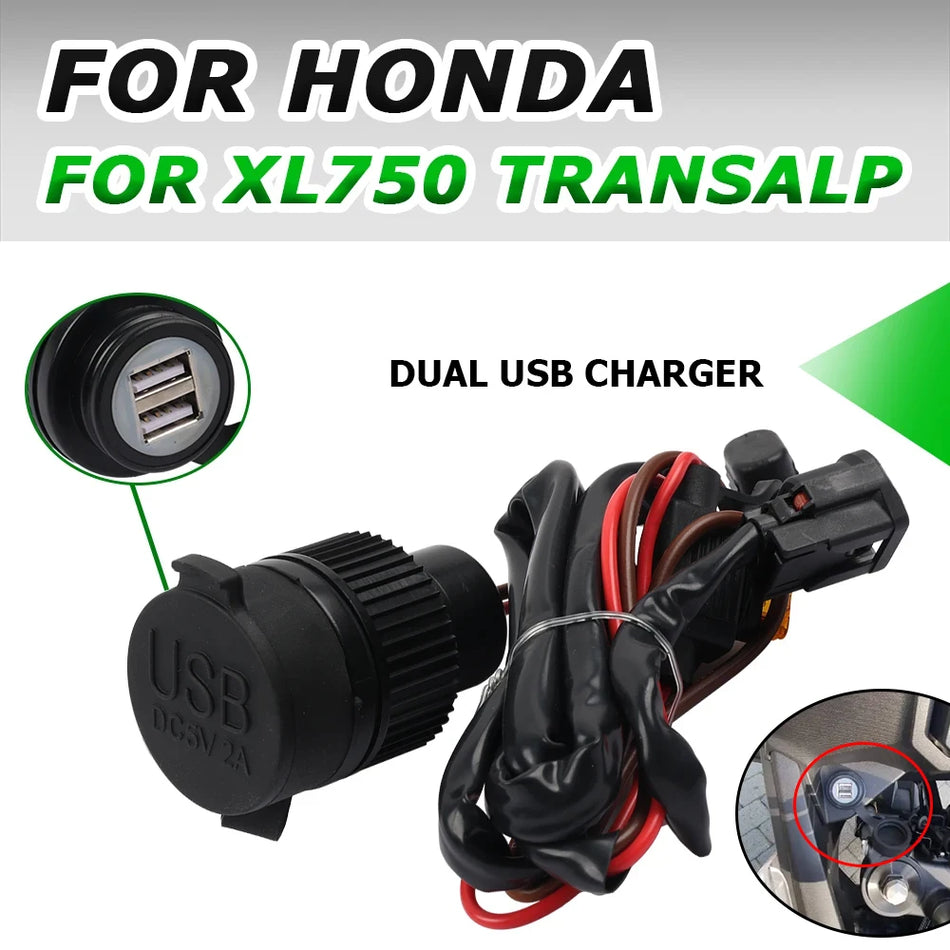 Honda XL750 Transalp Dual USB Snabbladdaruttag, ABS-plast