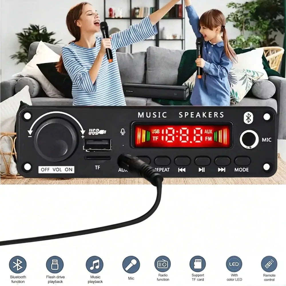 KEBIDUMEI 400W Amplifier Bluetooth MP3 WMA APE Decoder Board DC8-26V Car Audio Microphone USB TF FM Radio DIY Mp3 Music Player by InterCyprus Trading Ltd