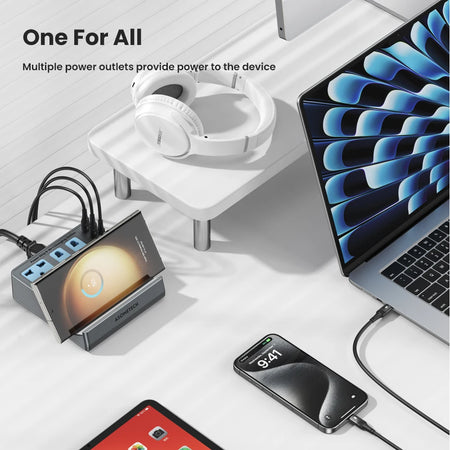 ASOMETECH 72W Fast Charging Station &ndash; Triple Socket Power with 4 USB Ports