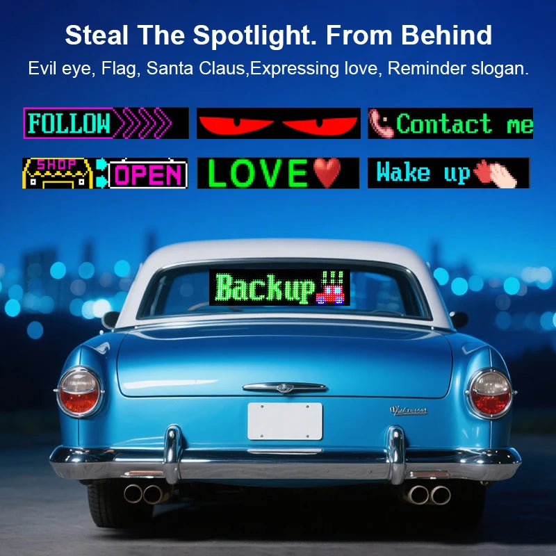 LED Car Sign DIY Matrix Panel Flexible Screen App Control