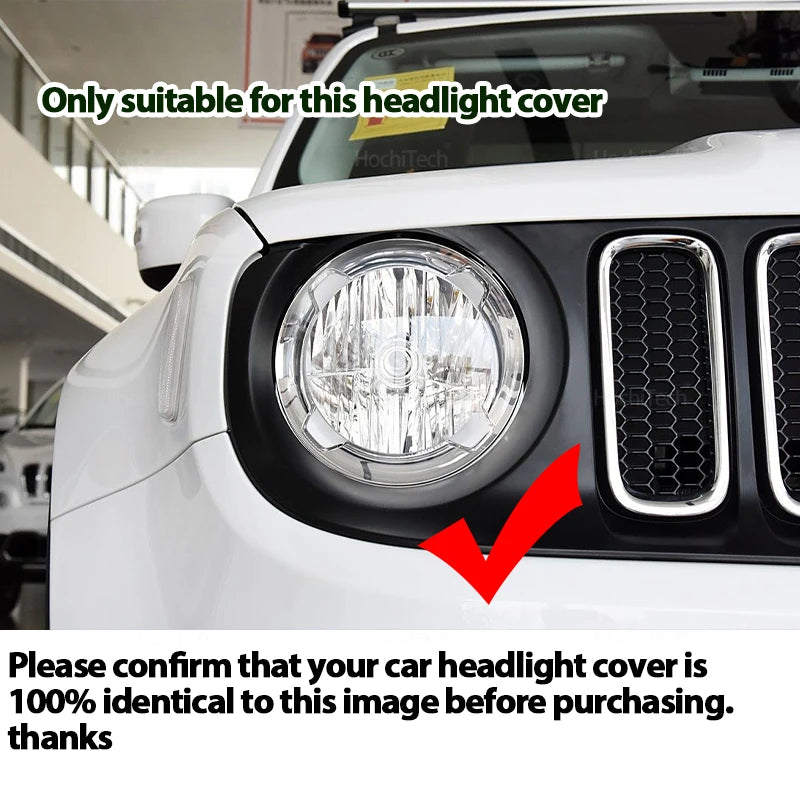 Cubiertas de Lente de Faro Transparentes para Jeep Renegade 2015-2018