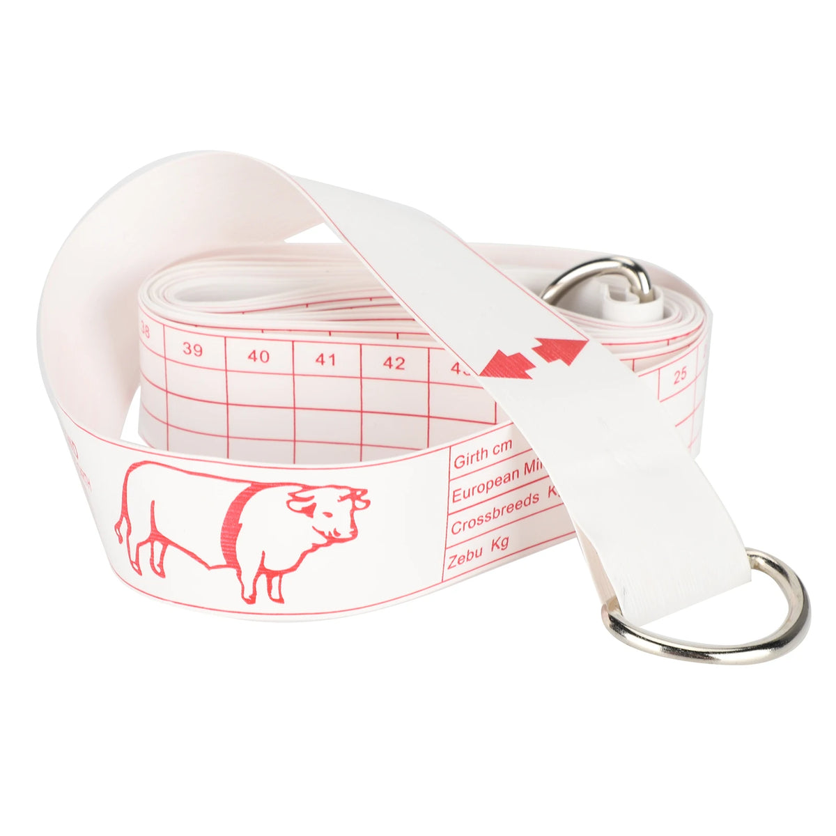 98.4in Cattle Tape Measure Ruler - Two Sided Size Chart
