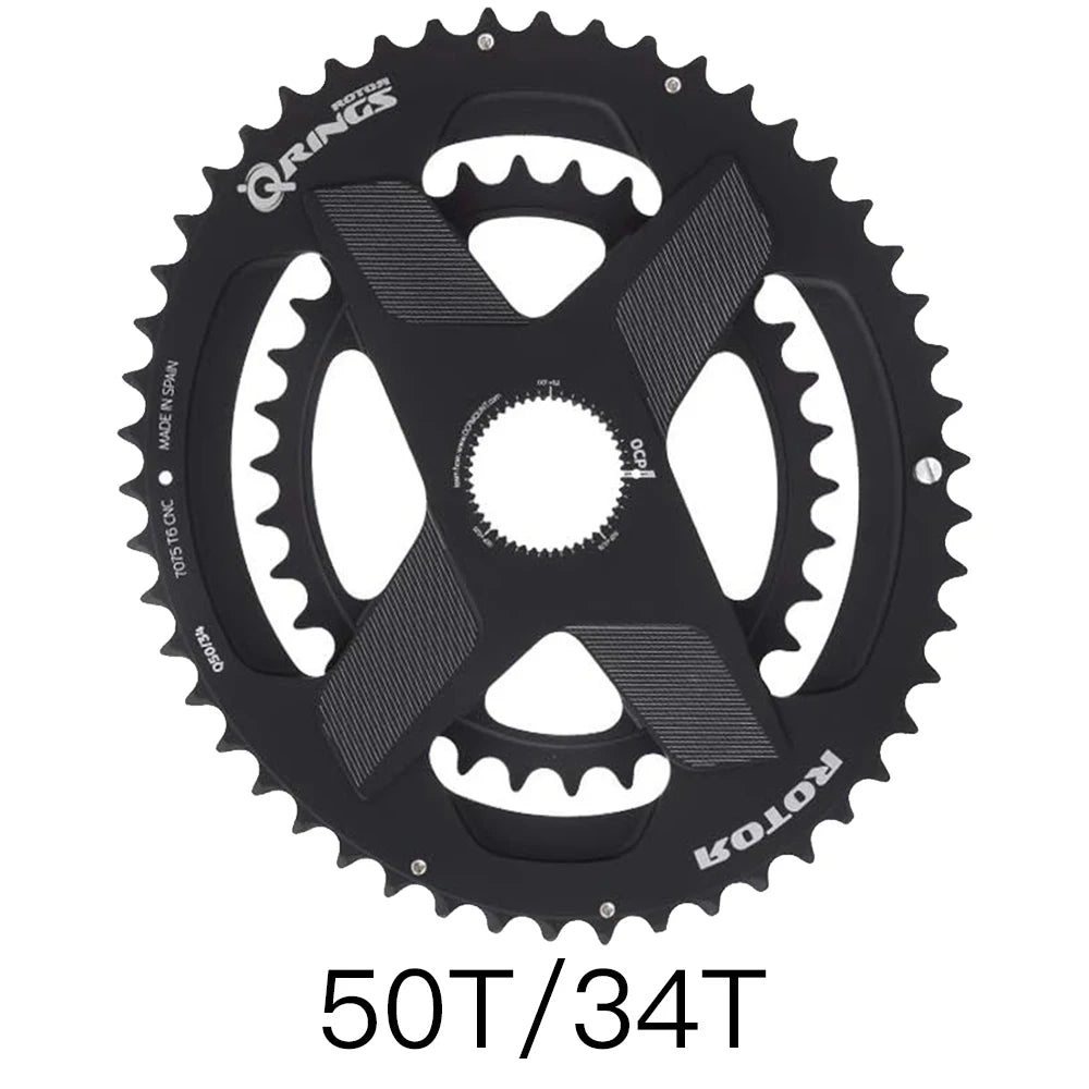 3D Crank BCD Straight Mounted Double Link Elliptical Rotor &ndash; Titanium Alloy Durability Chainwheel 50 34OVAL