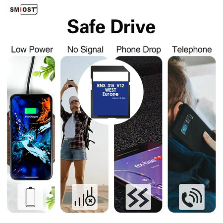 8GB Memory Card For VW RNS315 - Fast European Map Loading