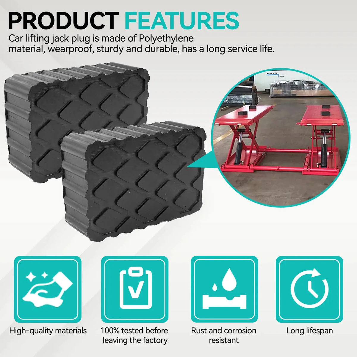 2Pcs Rubber Jack Pad Shock-Absorbing Support For Car Jacks Lifting Equipment Elastic Blocks Accessories by InterCyprus Trading Ltd