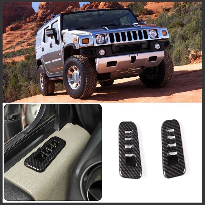 Decoración de salida de aire de fibra de carbono ABS para Hummer H2 2003 a 2007