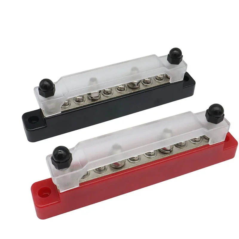 10 Way Bus Bar Terminal Block With Dust Cover And Ground Terminals