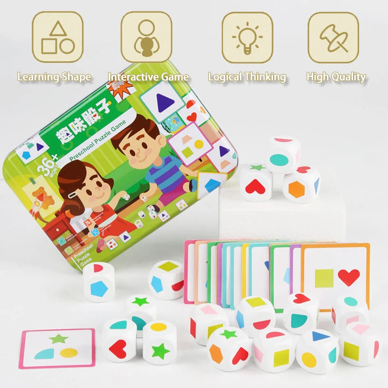 Brozebra Kids Shape Dice Board Game &ndash; Educational Memory