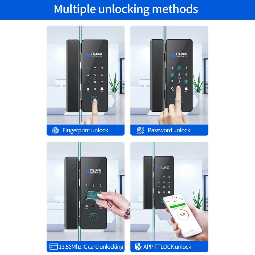 Bluetooth TTLOCK Glass Door Lock &ndash; Biometric Access