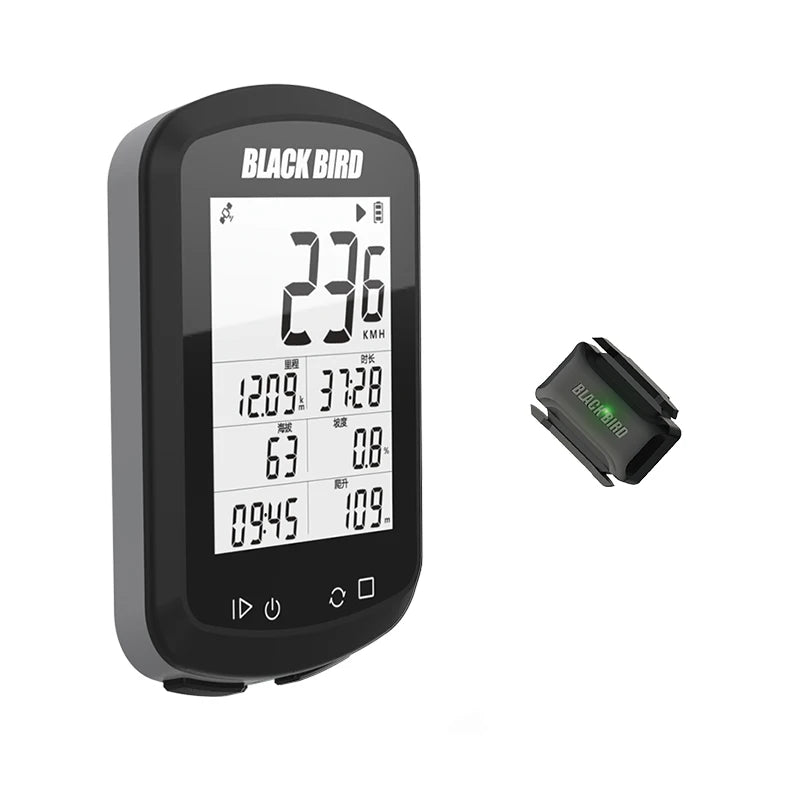 BLACKBIRD GPS Bike Computer BB18 &ndash; Wireless Waterproof Speedometer and Odometer Gray BB18 and CS1