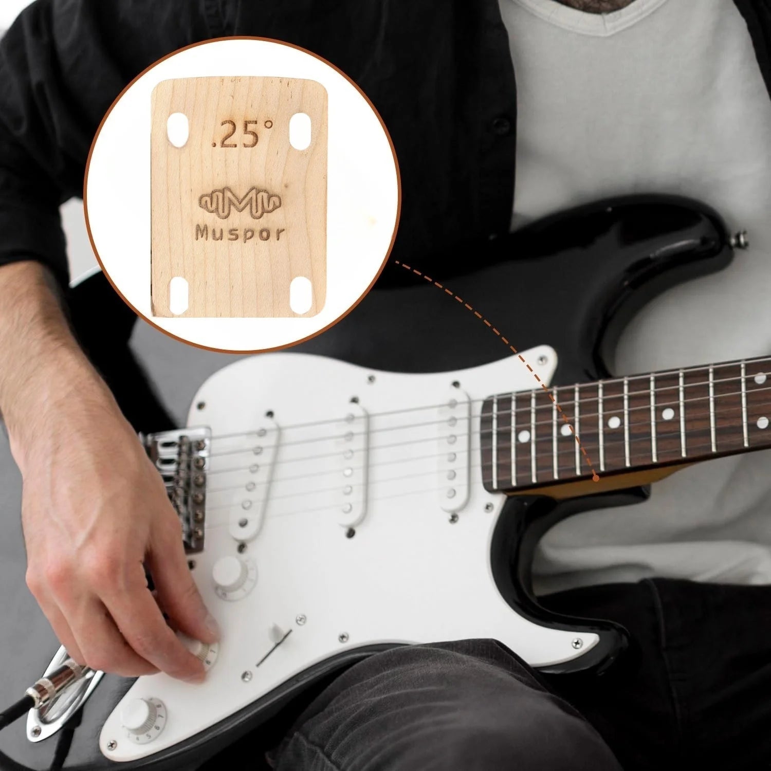 Miwayer Guitar Neck Shims Set &ndash; Solid Maple 0.25 0.5 1 Deg