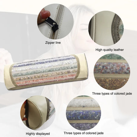 Therapy Pillow Amethyst Jade Gemstone &ndash; Neck Support