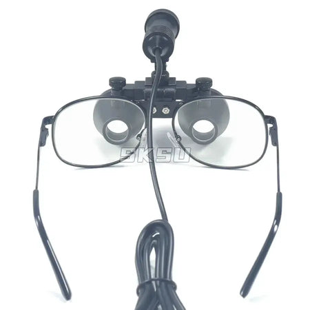 Dental Loupe With Lamp 2.5x 3.5x Magnification Metal Frame Lab Medical Magnifier with Fabric Box for Dentists Focus by InterCyprus Trading Ltd