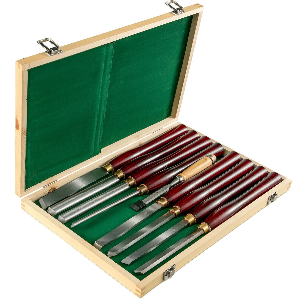 SucceBuy Wood Turning Chisel Set - Durable Brass Ferrules 8 PCS-Red / United States