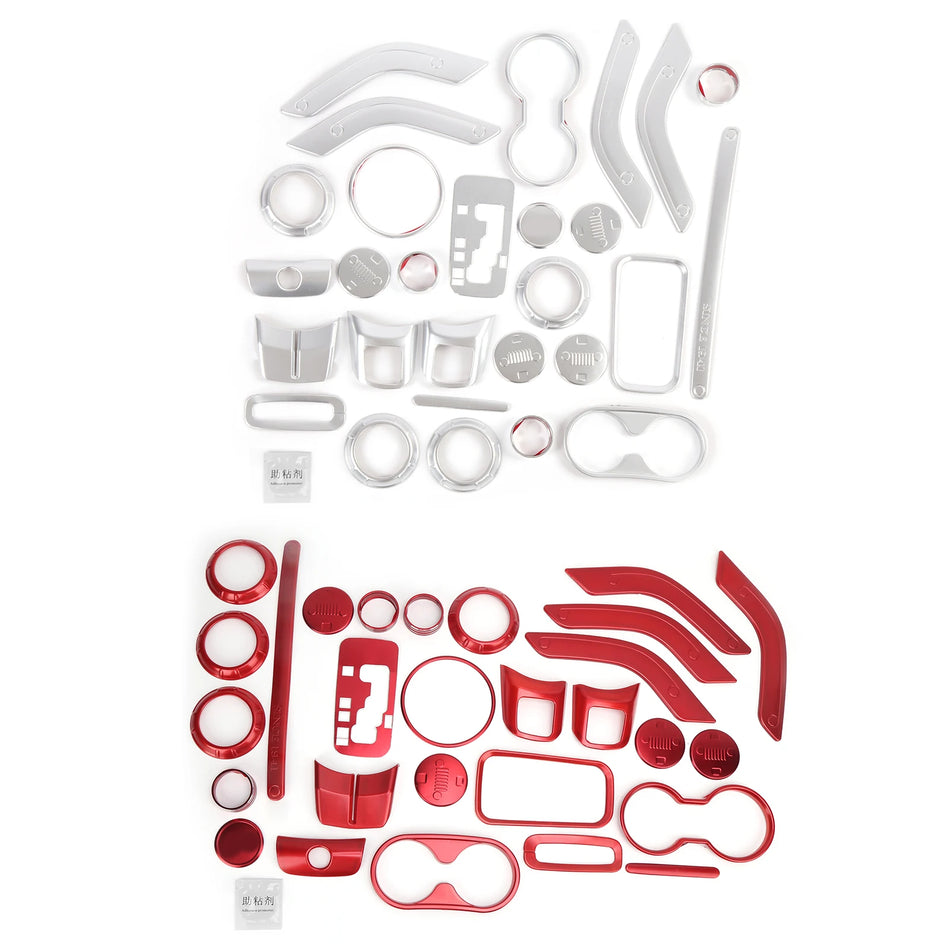 Jeep Wrangler JK/JKU Interjero Apdailos Rinkinys, 28 Vnt., Aliuminis