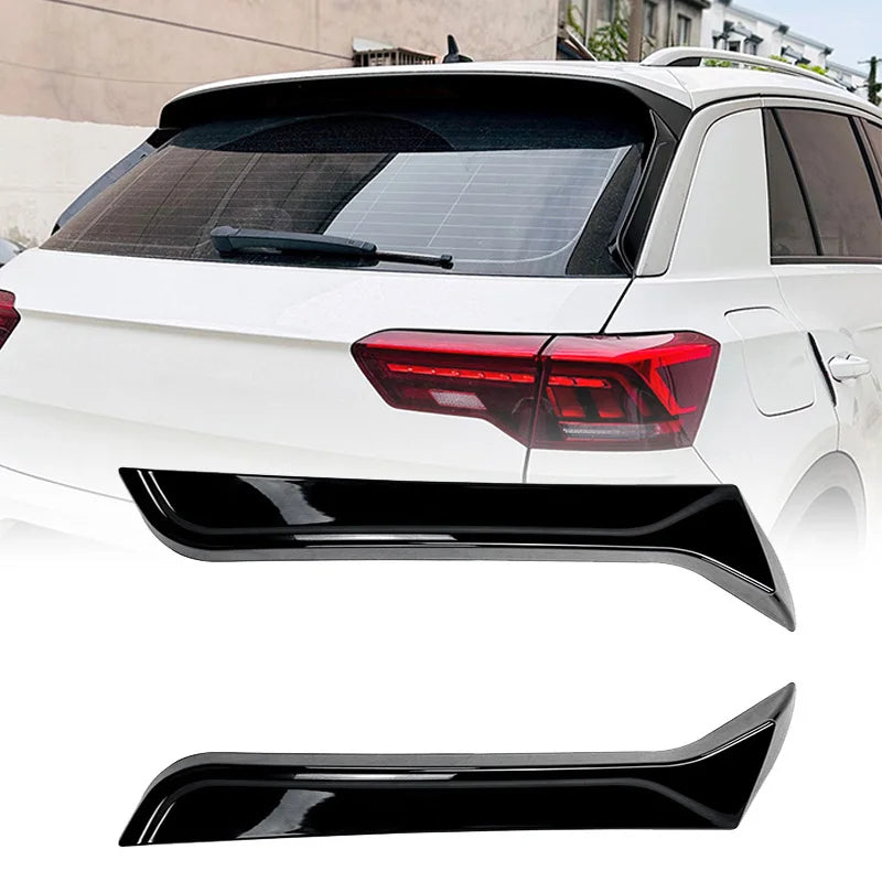 VW T-Roc R-Line Rear Window Side Wing Spoiler Splitter, Glossy Black