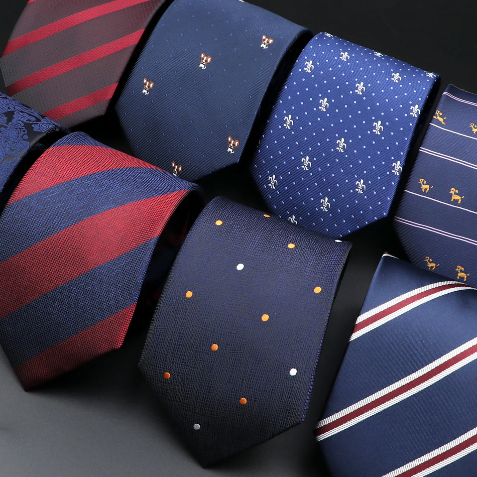 Novelty Cartoon Dog Tie for Men - Striped Fashion Accessory for Business and Weddings