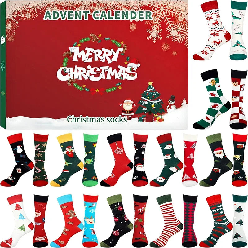 Χριστουγεννιάτικο ημερολόγιο αντίστροφης μέτρησης κάλτσας 24 ημέρες με μυστικές κάλτσες δώρο για παιδιά και ενήλικες