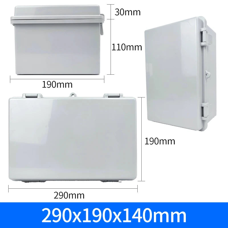 IP66 Waterproof Junction Box ABS Plastic Outdoor - Durable Grey 290x190x140mm / CHINA