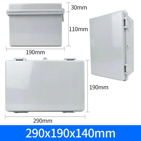 IP66 Waterproof Junction Box ABS Plastic Outdoor - Durable Grey 290x190x140mm / CHINA