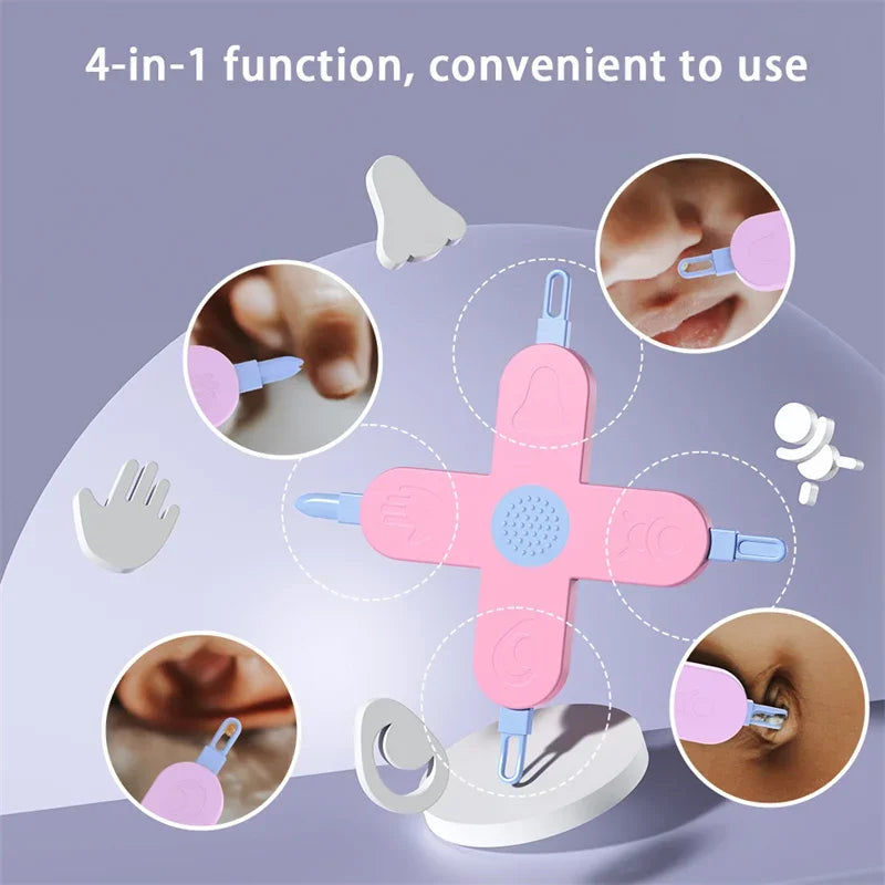 4-in-1 Baby Hygiene Care Tweezers for Ear, Nose, and Navel Cleaning