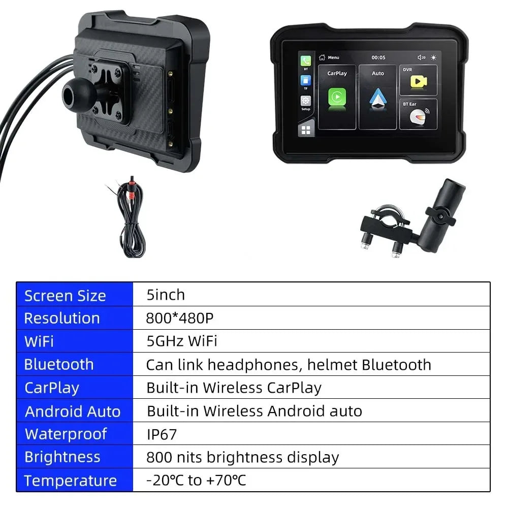 EVKEY 5.0inch Tools Navigation &ndash; Wireless CarPlay and Android Auto Support MTC-15