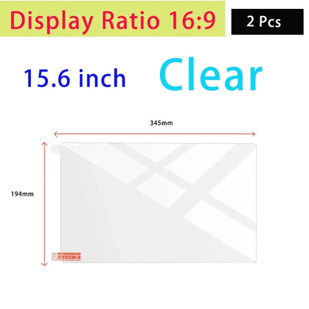 Notebook Screen Protector 13 to 15.6 Inch &ndash; Anti-Glare Soft Film for Laptops and Tablets 15 Clear 345x194mm2P