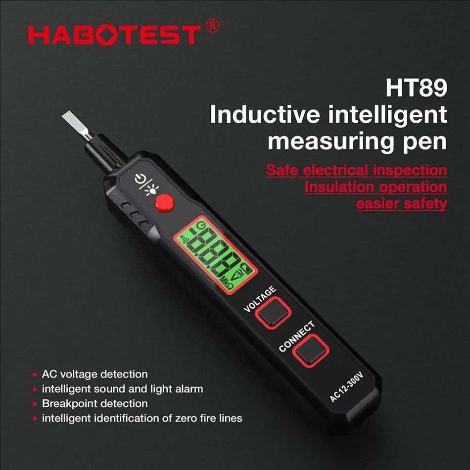 MultiDigital Test Pencil AC DC 12-300V &ndash; Dual Color LCD Voltage Detection
