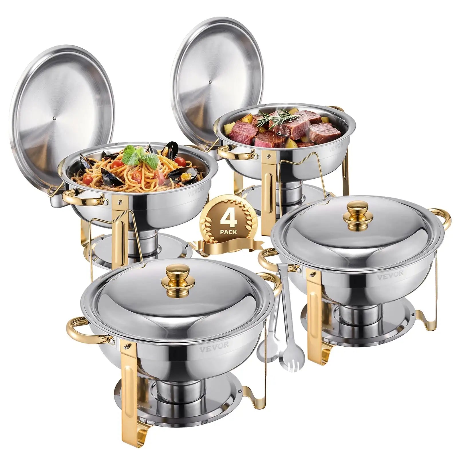 4 Pack Stainless Steel Chafing Dish Set For Party