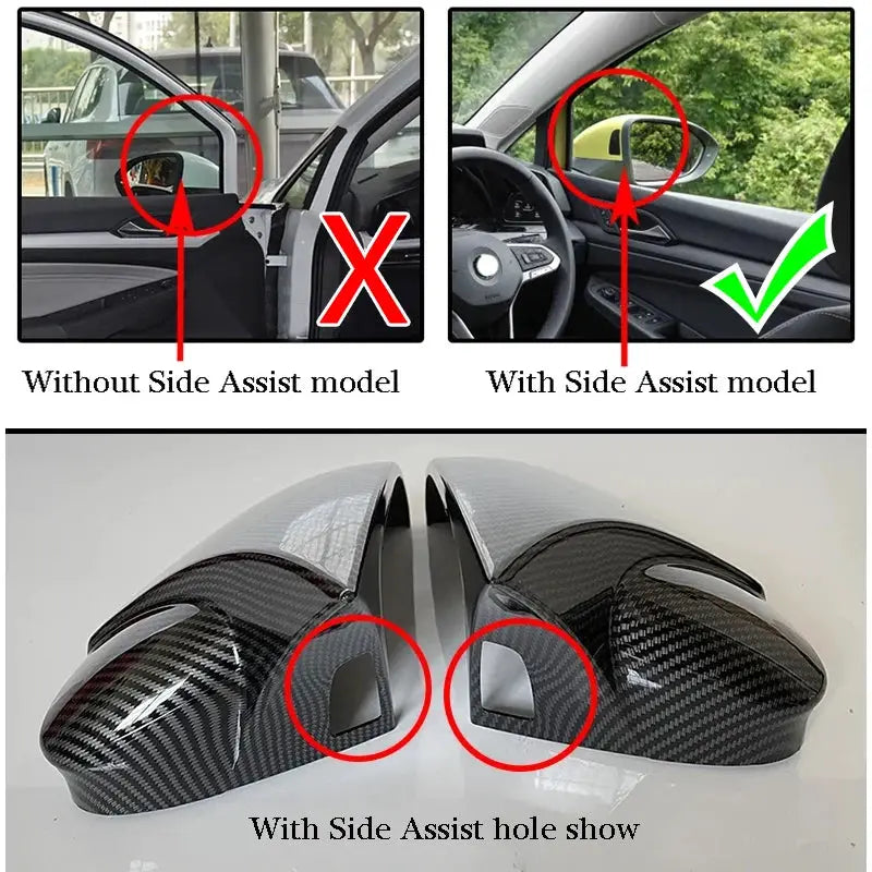 Gloss Black Side Mirror Cover for VW Golf MK8 2020-2022 by InterCyprus Trading Ltd