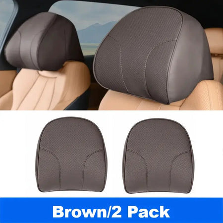 Vtear Universal Car Neck Pillow Memory Foam Headrest Cushion Slip On Elastic Strap Breathable Perforated Neck Relief Accessories by InterCyprus Trading Ltd