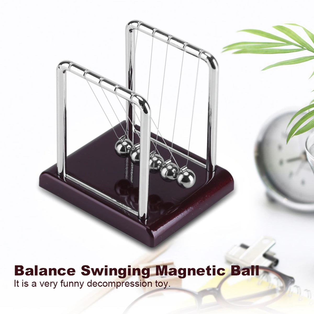 Balance Ball Desk Steel Magnetic Pendulum &ndash; Physics Toy Default Title