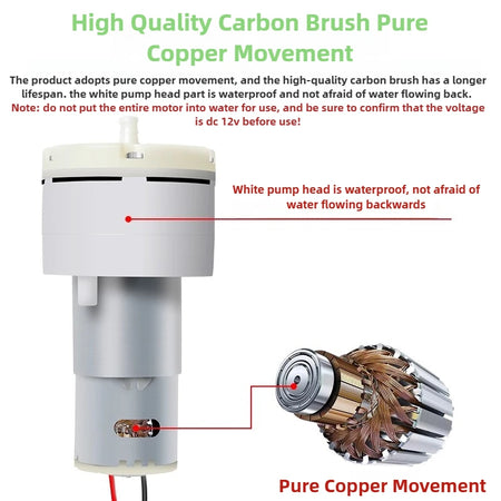 DC 12V Clip-On Oxygen Pump &ndash; High Power Aquarium Aerator