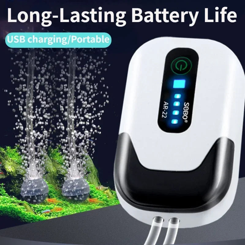 AR-33 Aquarium Oxygen Air Pump &ndash; Ultra Quiet USB Charging